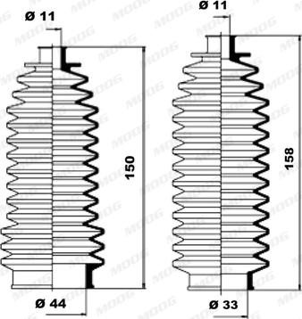 Moog K150036 - Kit soffietto, Sterzo www.autoricambit.com