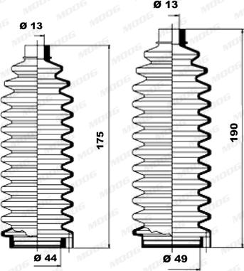 Moog K150038 - Kit soffietto, Sterzo www.autoricambit.com