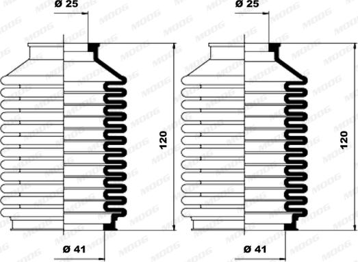 Moog K150024 - Kit soffietto, Sterzo www.autoricambit.com