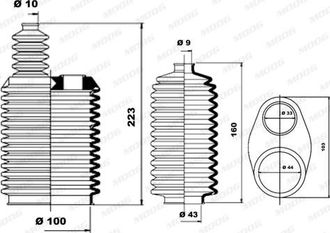 Moog K150071 - Kit soffietto, Sterzo www.autoricambit.com