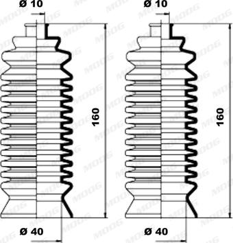 Moog K150073 - Kit soffietto, Sterzo www.autoricambit.com