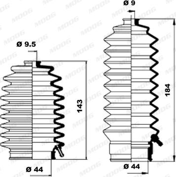 Moog K150155 - Kit soffietto, Sterzo www.autoricambit.com