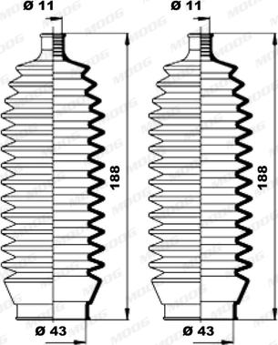 Moog K150160 - Kit soffietto, Sterzo www.autoricambit.com