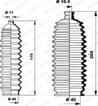 Moog K150102 - Kit soffietto, Sterzo www.autoricambit.com