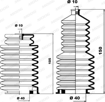 Moog K150136 - Kit soffietto, Sterzo www.autoricambit.com