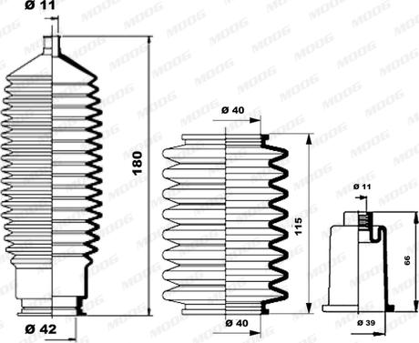 Moog K150125 - Kit soffietto, Sterzo www.autoricambit.com