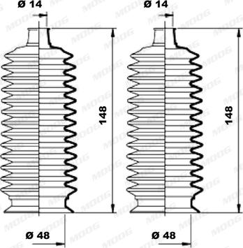 Moog K150177 - Kit soffietto, Sterzo www.autoricambit.com