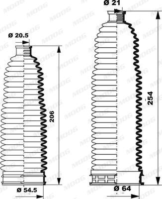 Moog K150242 - Kit soffietto, Sterzo www.autoricambit.com