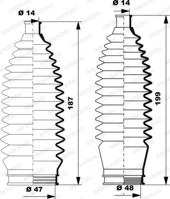 Moog K150269 - Kit soffietto, Sterzo www.autoricambit.com