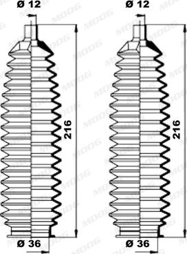 Moog K150203 - Kit soffietto, Sterzo www.autoricambit.com