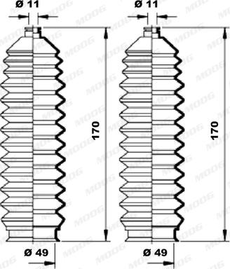 Moog K150202 - Kit soffietto, Sterzo www.autoricambit.com