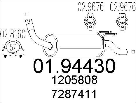 MTS 01.94430 - Silenziatore posteriore www.autoricambit.com