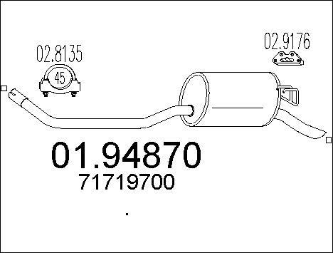 MTS 01.94870 - Silenziatore posteriore www.autoricambit.com