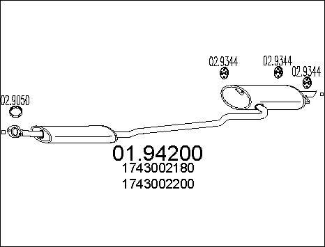 MTS 01.94200 - Silenziatore posteriore www.autoricambit.com