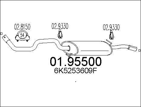 MTS 01.95500 - Silenziatore posteriore www.autoricambit.com