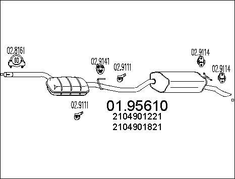 MTS 01.95610 - Silenziatore posteriore www.autoricambit.com