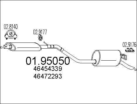 MTS 01.95050 - Silenziatore posteriore www.autoricambit.com