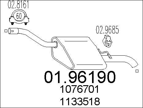 MTS 01.96190 - Silenziatore posteriore www.autoricambit.com