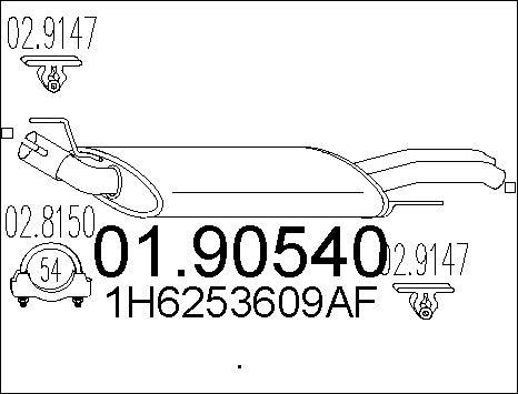 MTS 01.90540 - Silenziatore posteriore www.autoricambit.com