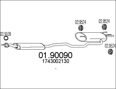 MTS 01.90090 - Silenziatore posteriore www.autoricambit.com