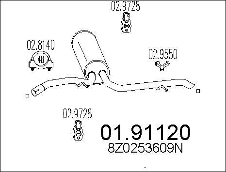 MTS 01.91120 - Silenziatore posteriore www.autoricambit.com