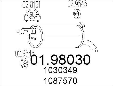 MTS 01.98030 - Silenziatore posteriore www.autoricambit.com