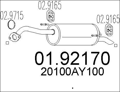 MTS 01.92170 - Silenziatore posteriore www.autoricambit.com