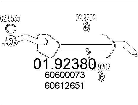 MTS 01.92380 - Silenziatore posteriore www.autoricambit.com