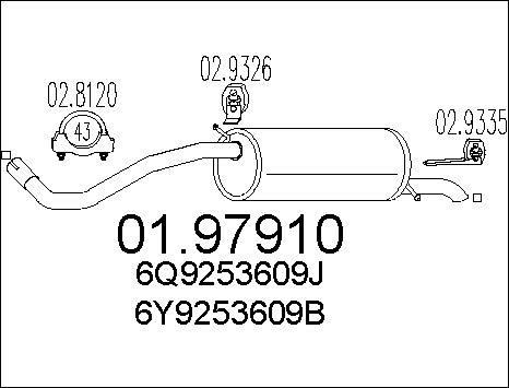 MTS 01.97910 - Silenziatore posteriore www.autoricambit.com