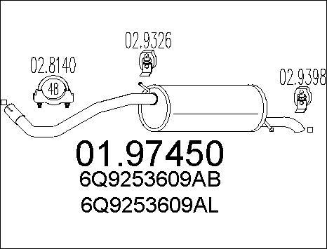 MTS 01.97450 - Silenziatore posteriore www.autoricambit.com