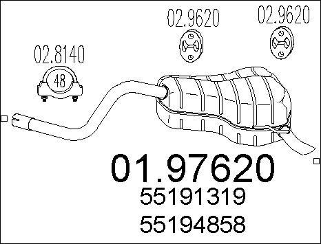 MTS 01.97620 - Silenziatore posteriore www.autoricambit.com