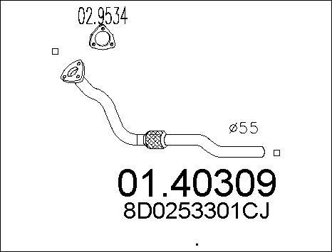 MTS 01.40309 - Tubo gas scarico www.autoricambit.com