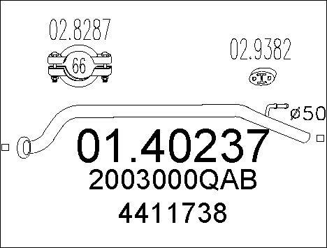 MTS 01.40237 - Tubo gas scarico www.autoricambit.com