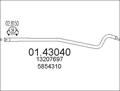 MTS 01.43040 - Tubo gas scarico www.autoricambit.com