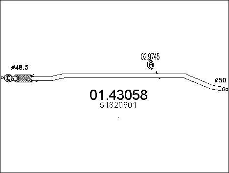 MTS 01.43058 - Tubo gas scarico www.autoricambit.com