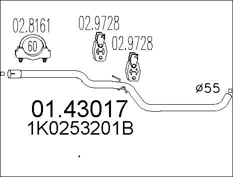 MTS 01.43017 - Tubo gas scarico www.autoricambit.com