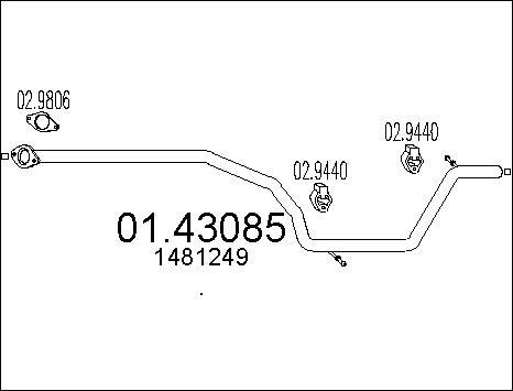 MTS 01.43085 - Tubo gas scarico www.autoricambit.com