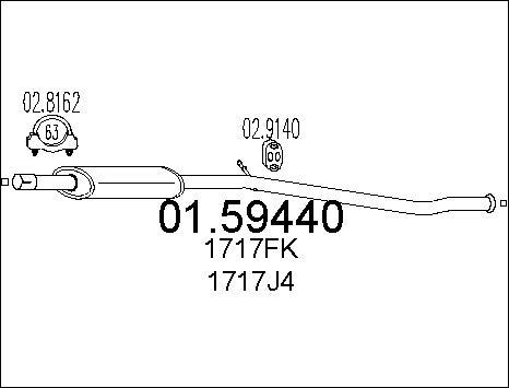 MTS 01.59440 - Silenziatore centrale www.autoricambit.com