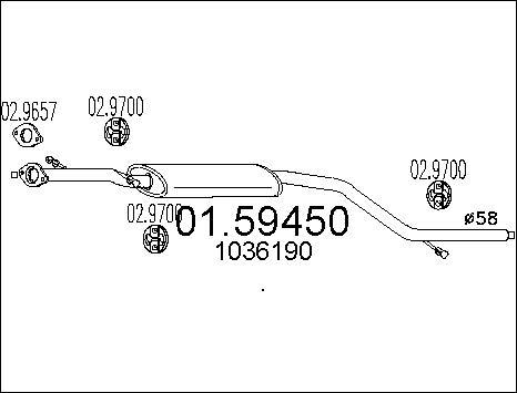 MTS 01.59450 - Silenziatore centrale www.autoricambit.com