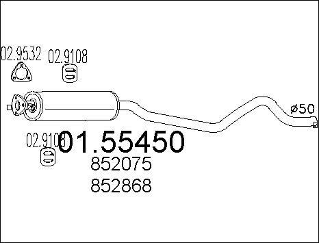 MTS 01.55450 - Silenziatore centrale www.autoricambit.com