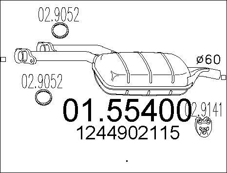 MTS 01.55400 - Silenziatore centrale www.autoricambit.com