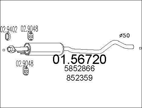 MTS 01.56720 - Silenziatore centrale www.autoricambit.com