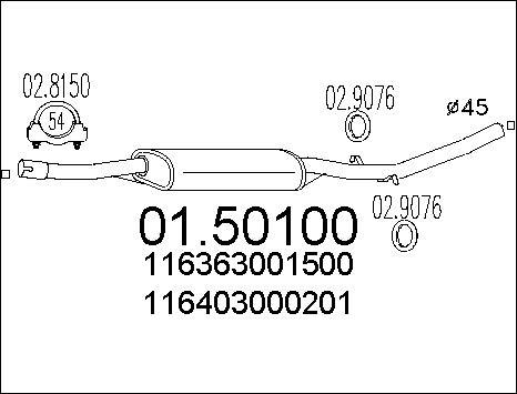 MTS 01.50100 - Silenziatore centrale www.autoricambit.com