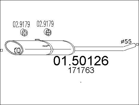 MTS 01.50126 - Silenziatore centrale www.autoricambit.com