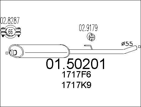 MTS 01.50201 - Silenziatore centrale www.autoricambit.com