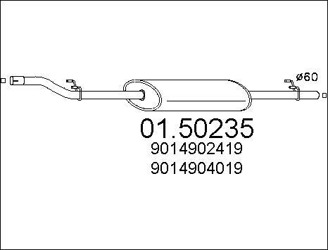 MTS 01.50235 - Silenziatore centrale www.autoricambit.com