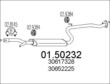 MTS 01.50232 - Silenziatore centrale www.autoricambit.com