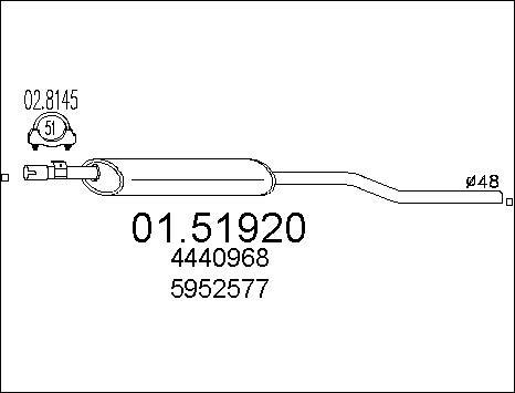 MTS 01.51920 - Silenziatore centrale www.autoricambit.com