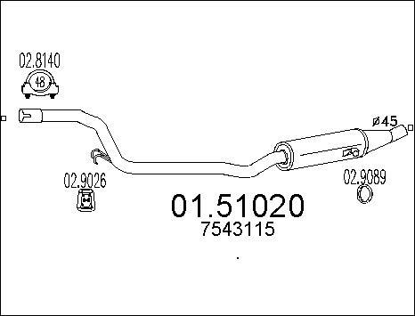 MTS 01.51020 - Silenziatore centrale www.autoricambit.com