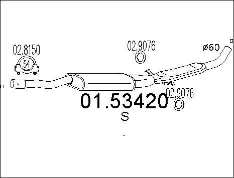 MTS 01.53420 - Silenziatore centrale www.autoricambit.com